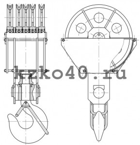 Крюковая подвеска ПК-50-24А-5-800-28  по ОСТ 24.19.105-82